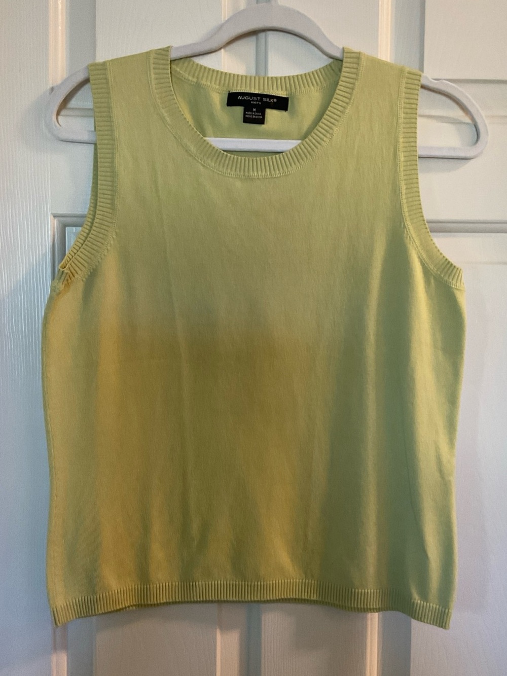 August silk Sleeveless Knit Tank Top - Light Lime